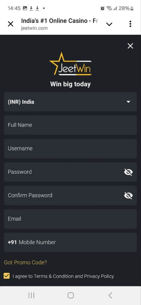 Creating a Jeetwin Account